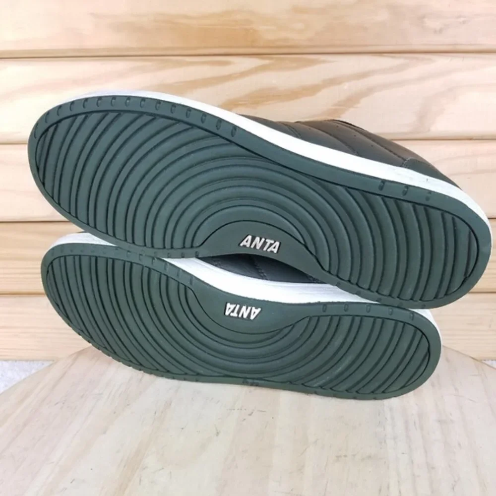 ANTA Classic School Style Green White Sneakers Lace-up Shoes 1948016-2 Size 8.5